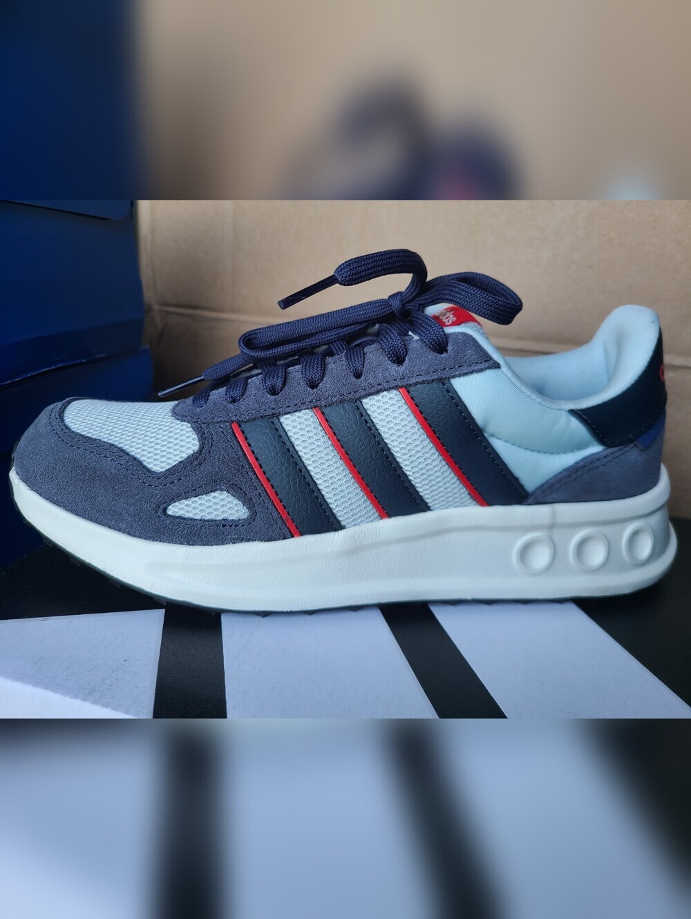 Men's Adidas Run 84 JR8712 size 7.5 Halo Blue Aurora Ink Ruby new with box